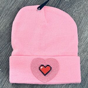Pink emoji Heart Unisex Beanie, Valentine’s Day